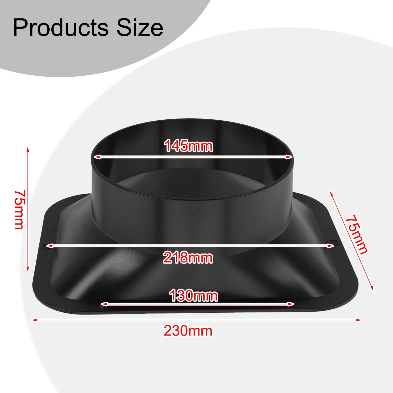 Long Duct Fan Hose Adapter Wall Flange Vent Connector Kitchen Hood Ventilation