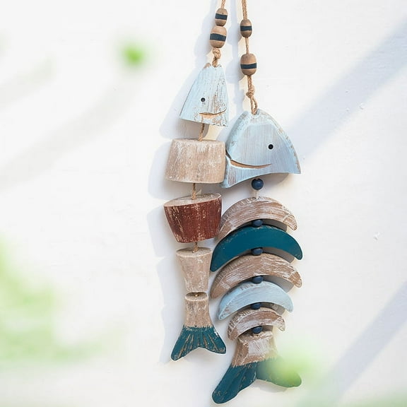 Wooden Fish Decor Hanging Fish Hand Carved Fish Wall Decor for Nautical Theme Beach Theme Lake House Hang