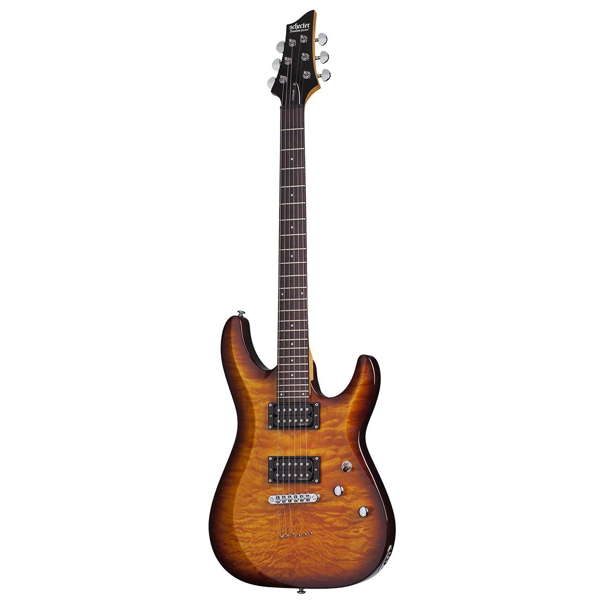 Schecter 433 C-6 Deluxe Solid-Body Electric Guitar, Left Handed, Satin Black
