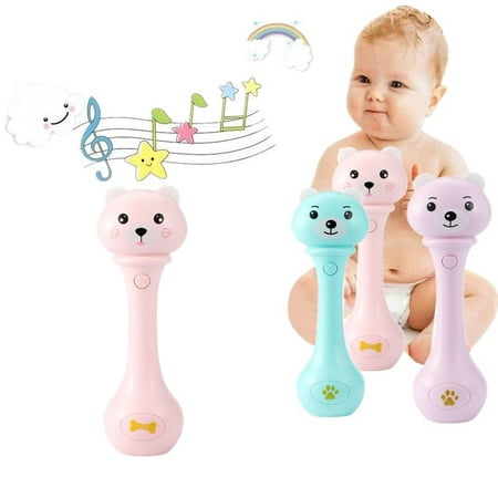 FAGINEY Music Rattle Toys, Musical Hand Bells,Cute Toy Bell Baby Electronic Music Rattle Infant Auditory Development Hand