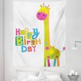 thumbnail image 1 of Birthday Tapestry, Style Party Green Color Giraffe with Dots Art Print, Fabric Wall Hanging Decor for Bedroom Living Room Dorm, 5 Sizes, Multicolor, by Ambesonne, 1 of 1