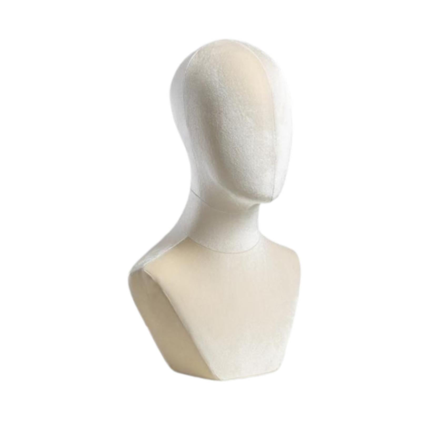 Serenable Bust Mannequin Head Versatile Holder for Headdress Commercial Use Hats Beige