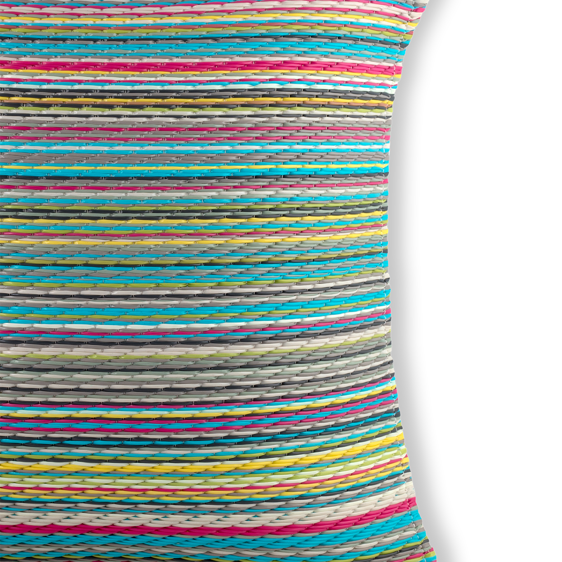Fab Habitat Outdoor Premium Recycled Plastic Pillow - Waterproof, Fade Resistant - Striped - Patio, Porch, Deck, Balcony - Cancun - Candy - 20" x 20"