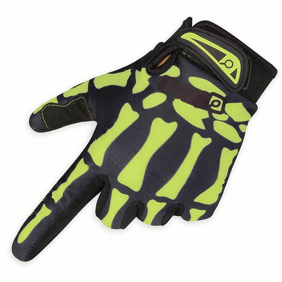 Skeleton Cycling Gloves MTB Bike Motorcycles Gloves, Warm Gloves Anti-Slip Gel Bicycle Gloves Shock Absorption Finger Bone Gloves for Cycling Riding Outdoor Sports