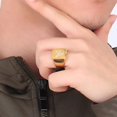 thumbnail image 3 of Vnox-Anillo de sello de inicial de A-Z pesado para hombres, joyería de dedo Punk gruesa, de acero inoxidable sólido, Color dorado, regalo personalizado, 3 of 4