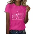 thumbnail image 5 of Ounisa Breast Cancer Women Tops Cancer Awareness Crewneck Short Sleeve Casual Fashion Sweatshirt Ribbon Cancer Care Gifts Loose Fit Clothes, 5 of 6