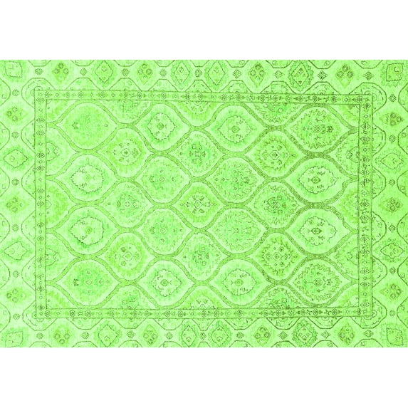 Ahgly Company Indoor Rectangle Oriental Green Traditional Area Rugs, 8' x 10'