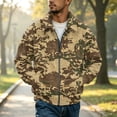 thumbnail image 2 of CCRFTGI Corduroy Jackets for Men Zip Up Bomber Vintage Casual Long Sleeve Lapel Collar Camo Relaxed Fit Fall Winter Jacket Brown S, 2 of 7