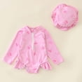 thumbnail image 4 of Niños Sombreros de Verano para Niñas Traje de Baño Unido Impreso con Medio Cremallera para 6 Meses a 3 Años Niñas Traje de Baño de Dos Piezas, 4 of 9