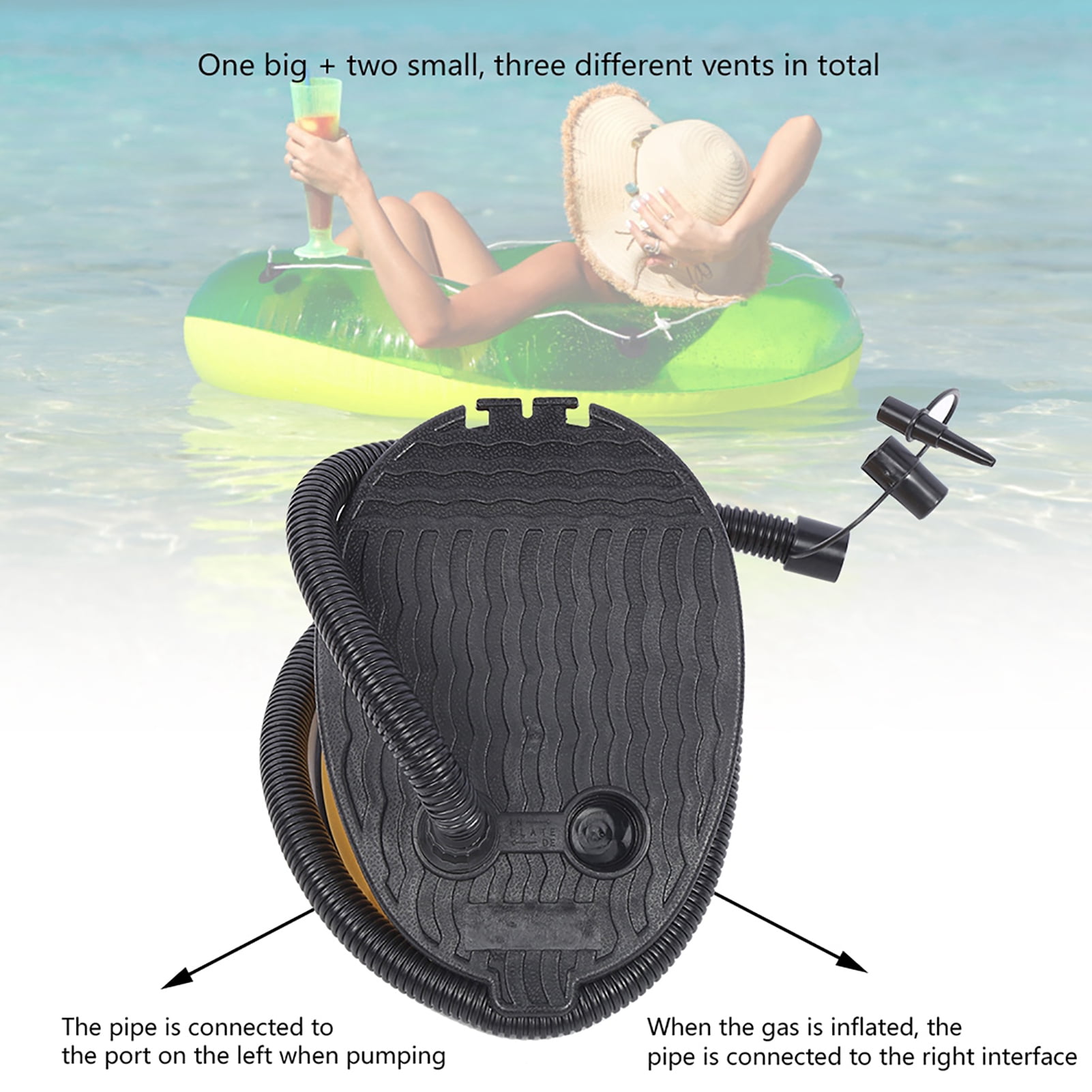 Portable Air Pump, Pool Foot Pump, High Volume Water Supplies Plastic for  Inflatable Boats Beds Swim Rings