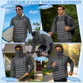 thumbnail image 5 of SEANATIVE Men's Summer Fishing Hoodie Top Long Sleeve UV Protection Hooded Fishing Shirt with Mesh Face Mask, Hiking Running T-Shirt Cooling Outdoor Wear, M, American Flag Gray, 5 of 7