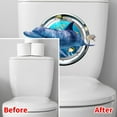 3D Diving Toilet Sticker Cartoon Toilet Decorative Sticker Bathroom Toilet Cover Self Adhesive