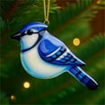 thumbnail image 2 of Bird 2D Acrylic Christmas Decorative Pendan, Ornament for Christmas Tree, Handcrafted Holiday Decoration, Bird Collection- Blue-crowned jay, 2 of 5
