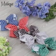thumbnail image 3 of 5.5 Inch Checkered Bow Hair Clip with Rhinestone Center (Black), 3 of 5