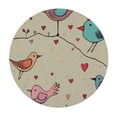 thumbnail image 2 of PIKWEEK  Color Birds Round Fitted Tablecloth, Cute Bird Elastic Tablecloth for Round Tables, Waterproof Table Cover, 2 of 7