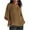 Brown, variant on Otntypg Plus Size Women Cotton Linen Shirts Dressy Casual Summer 3/4 Lenght Sleeve V Neck Solid Color Basic Workout Tees Lightweight Comfy Side Slit Tunic Tops Army Green XXXL