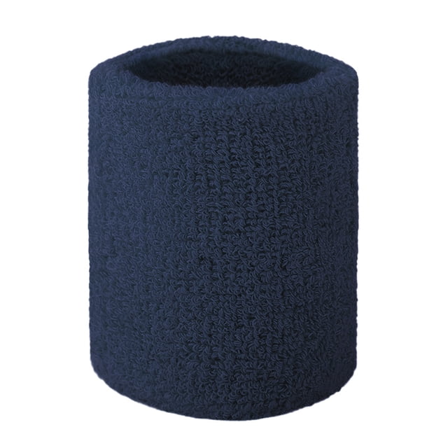 GOGO 100 Pieces Sports Wristbands Terry Cloth Sweatbands 3 Inches Navy