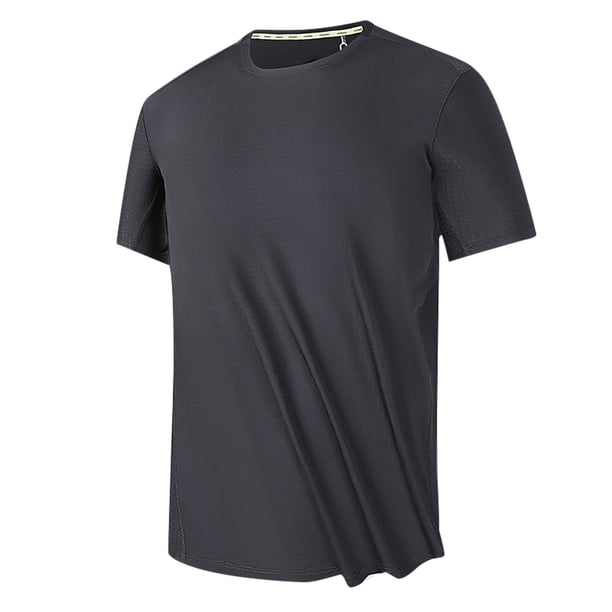 Camiseta Casual de Color Sólido de los Hombres, Manga Corta de Ajuste Suelto Cuello Redondo para el Golf Y el Ocio, Camiseta Transpirable Ligera