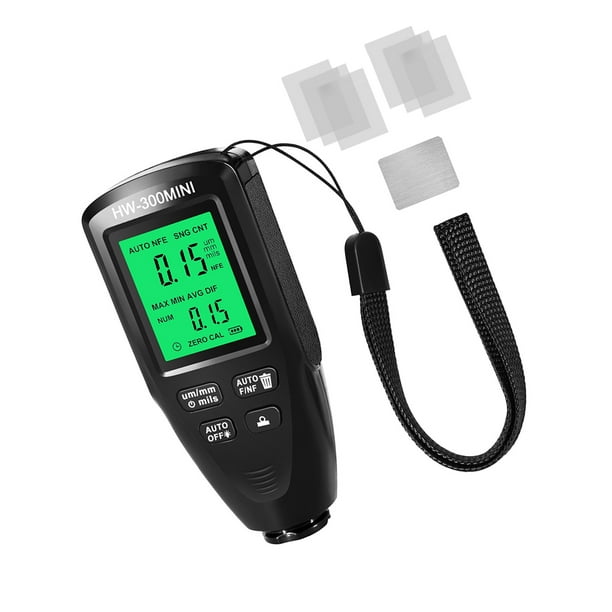 Riwesomey Dispositivo de inspección de pintura, medidor de espesor, medidor portátil de alta precisión, LCD, película de automóvil, Vehículos, repuestos y accesorios Mis Negro