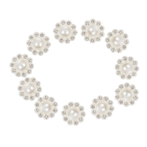 Hytrove Flower Shape Buttons Resin White 50Pcs 1.4X1.4Cm