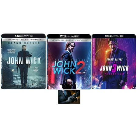 John Wick Trilogy 1 2 3 One Two Three (3 Ultra HD 4K + Blu Ray Set, WS) Keanu Reeves Includes Boogeyman Glossy Print Art Card