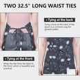 thumbnail image 6 of Pioneer Flower Floral Print Pattern Apron for Women and Men, Cotton Linen Waterproof with Pockets, Adjustable, 33x27 Inch for Kitchen, Gardening, BBQ, Salon, 6 of 6