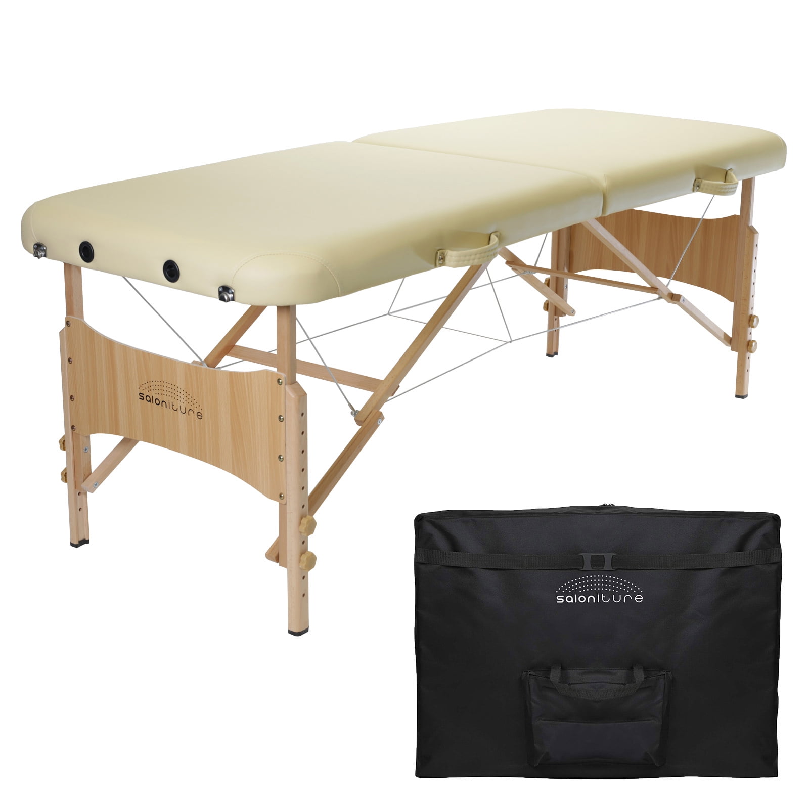 Saloniture Basic Portable Folding Massage Table Cream