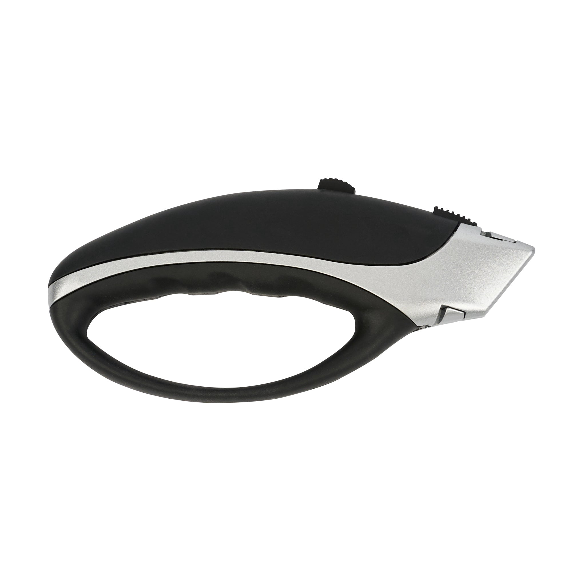 Restaurantware-Handy Tek Quick Change Blade Razor Knives, 6 Retractable Carpet Cutters - Includes 24 Sharp Blades, 19mm Wide, Black Zinc Utility Knives, With 4-Position Locking, Soft Grip
