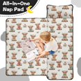 thumbnail image 4 of Highland Cow and Dot Print Teens Toddler Nap Mat with Pillow, Sleeping Mat Bag for Preschool Daycare 59"x22", 4 of 6