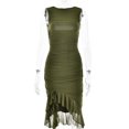 thumbnail image 1 of Generic 2025 Spring Summer New round Neck Sleeveless Dress Women's Fashion Hot Selling Sexy Tight Backless Pleated Midi Dress, 1 of 1