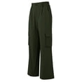 thumbnail image 2 of AherBiu Juniors Cargo Pants for Women Elastic Waisted Straight Leg Hiking Casual Loose Fitted Work Cargos with Multi Pockets(XX-Large,Army Green), 2 of 6