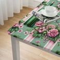 thumbnail image 4 of HAOXIT Tablecloth, Floral Pattern Bottles of Wine and on Striped Background , Dining Room Kitchen Rectangular Table Cover, Pale Green 44''x44'', 4 of 7