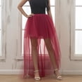 thumbnail image 4 of Purcolt Women's High Low Tulle Tutu Skirts Elastic Waist Layered Mesh Long Tail A-Line Skirt for Wedding Party Prom Cocktail, 4 of 5