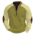 thumbnail image 2 of Plus Size Sweatshirts for Men Big & Tall S-5X Long Sleeve Fleece Lined Shirts with Zipper Crewneck Pullover Color Block Thermal Warm Sweatshirt Tops, 2 of 3