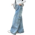 thumbnail image 6 of KVPLBQFD Curvy Jeans Petite Wide Leg Jeans Straight Leg Pants Cool Pants Toddler Clothes Girl 4t Clothes for Girls Cute Clothes Teen Girls, 6 of 9