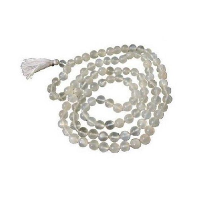 OM1619MSMB-moonstone Moon Stone Mala Chain - 108 Beads