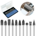 thumbnail image 3 of CNKOO 10Pcs Tungsten Steel Grinding Burr Set - 1/8 Inch Shank - Sharp Rotary Burrs - Woodworking  Stone  Metal, 3 of 10