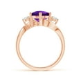 thumbnail image 2 of ANGARA Natural 2.1 Ct. Amethyst with Diamond Classic Ring in 14K Rose Gold for Women (Ring Size: 8.5), 2 of 9