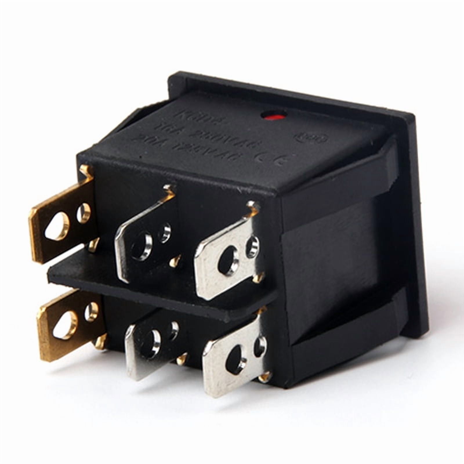 5PCS Red Green Double ON OFF Rocker switch 6 feet 2 gear Electric Oil heater illuminated button switch with light KCD8 16A 20A