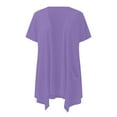 thumbnail image 5 of Manxivoo Womens Cardigan Women Floral Short Sleeve Cardigans for Women Casual Drape Open Front Lightweight Summer Cardigan with Pocket High Low Hem Womens Cardigans Fall Purple, 5 of 6
