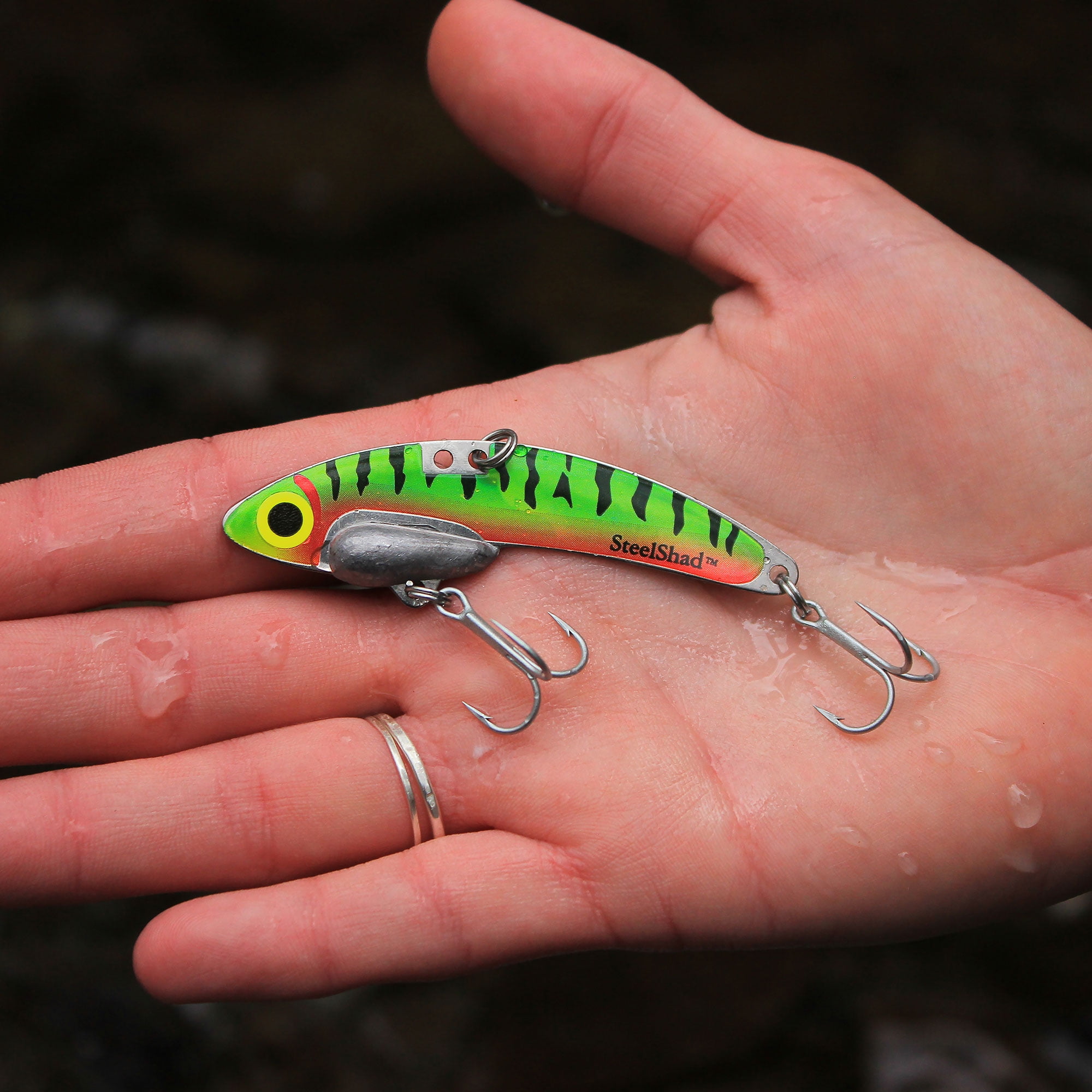 (2 pack) SteelShad - Bass Fishing Lures - Lipless Crankbait for Freshwater Fishing - Long Casting Shad Crankbait Perfect for Bass, Walleye, Trout - Original (3/8 oz) - Perch