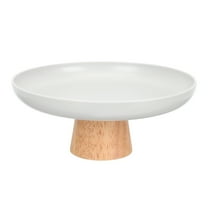 Monyance wood dessert tray Bowl Cake Dessert Stand Fruit Holder Display Tray Footed Serving Centerpiece Plate Dome Appetizer Dish Basket Salad Nuts(7.87X7.87X3.54Inches)