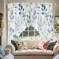 thumbnail image 2 of Country Style Swag Curtain Valance for Windows, Blue Leaves Watercolor Window Treatments Short Swag Topper for Kitchen Windows Bathroom Bedroom, 36"x45", 2 of 8