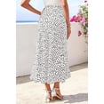 thumbnail image 5 of FreshPretty Satin Skirts for Women Trendy Spring Summer High Waisted Leopard Print Cocktail Wedding Long Silk Midi Skirt, 5 of 8