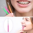 thumbnail image 6 of BPPEG 100 Pieces Braces Dental Brush for Cleaner Interdental Toothpick Dental Tooth Flossing Head Oral Hygiene Flosser Toothpick Cleaners Tooth Tool (Bright Colors, Multiple Sizes), 6 of 7