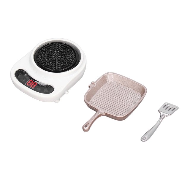 Dollhouse Miniature Cookware, Dollhouse Cookware Set Simulation Spatula Alloy Stove 1:12 Scale For Role Playing White,Green,Pink