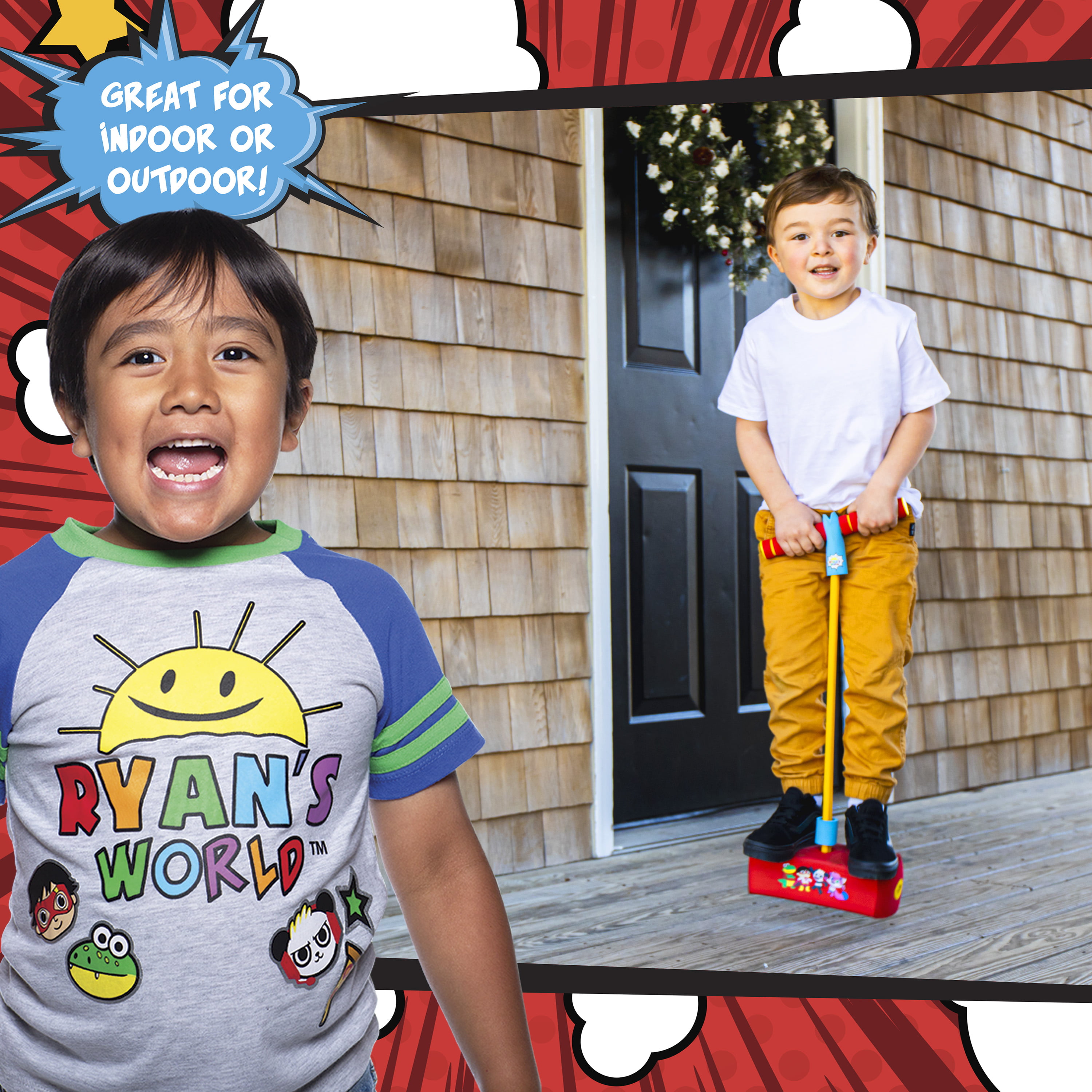 Franklin Sports Ryan's World Foam Pogo Jumper Perfect for Indoor and Outdoor Play Safe Pogo Stick for Toddlers 