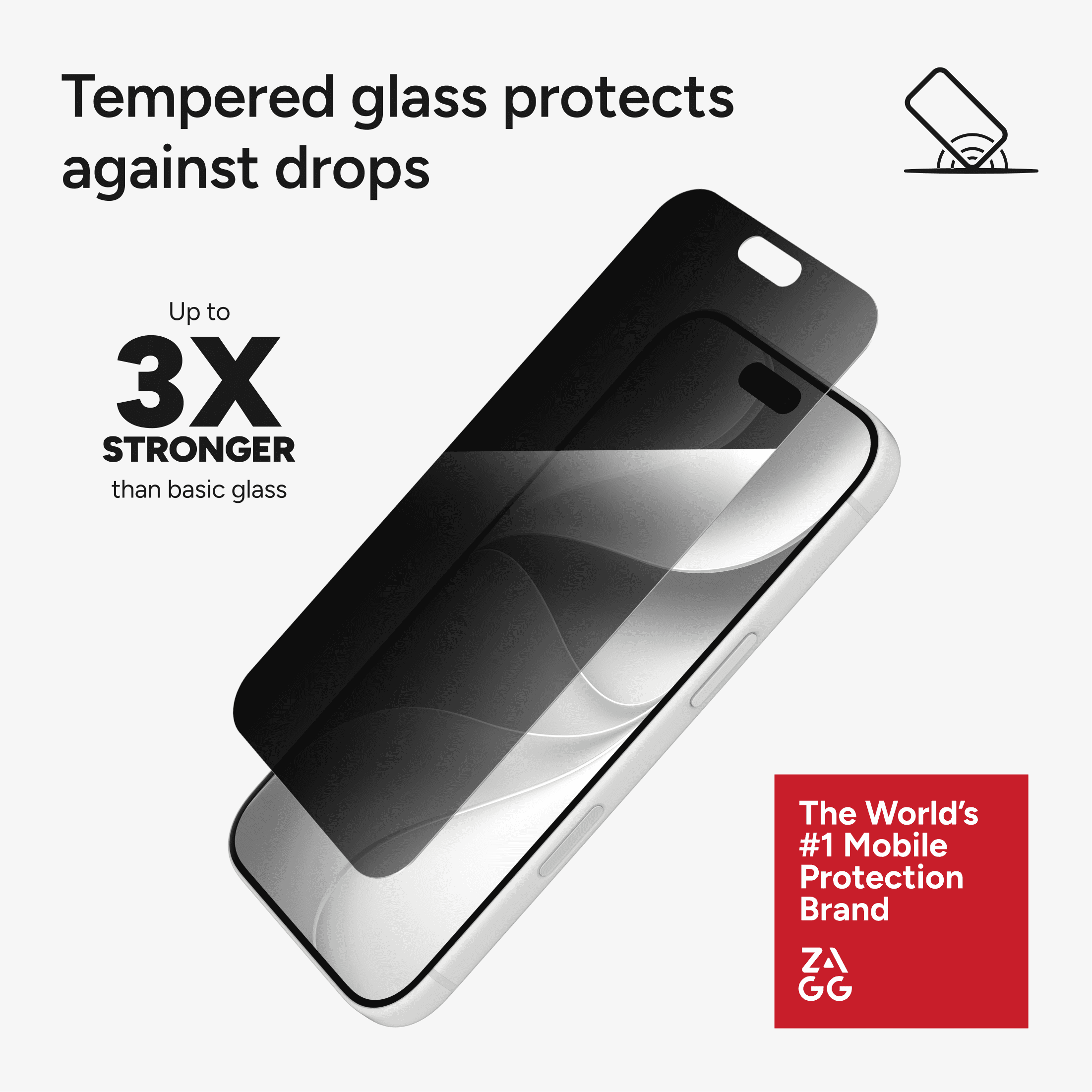 ZAGG InvisibleShield Glass Screen Protector with Privacy Filter for Apple iPhone 18 Pro with PerfectFit™ Installation, 3x Stronger Glass, Impact & Scratch Protection