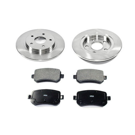 Rear Ceramic Brake Pads and Rotor Kit - Compatible with 2008 - 2012 Dodge Grand Caravan (Up To 03/23/2012) 2009 2010 2011