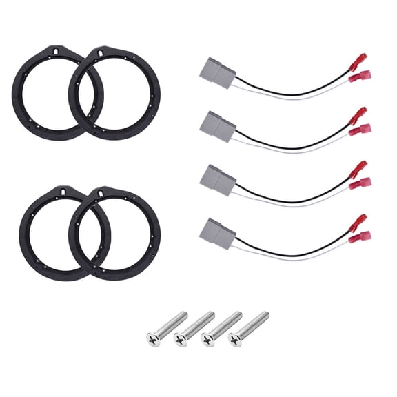 JJMY 4X Door Speaker Upgrade 6.5" Spacer Harness Adapter Fits Honda CR-V Civic Accord